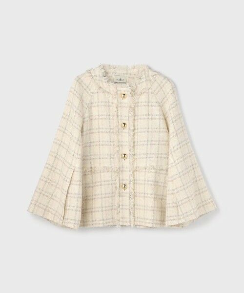 GRACE CONTINENTAL / グレースコンチネンタル ノーカラージャケット | フレアスリーブツイードジャケット | 詳細12