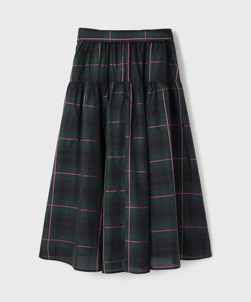 GRACE CONTINENTAL / グレースコンチネンタル ロング・マキシ丈スカート | シルクブラックウォッチスカート | 詳細11