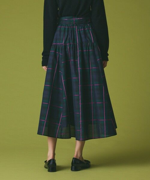 GRACE CONTINENTAL / グレースコンチネンタル ロング・マキシ丈スカート | シルクブラックウォッチスカート | 詳細4
