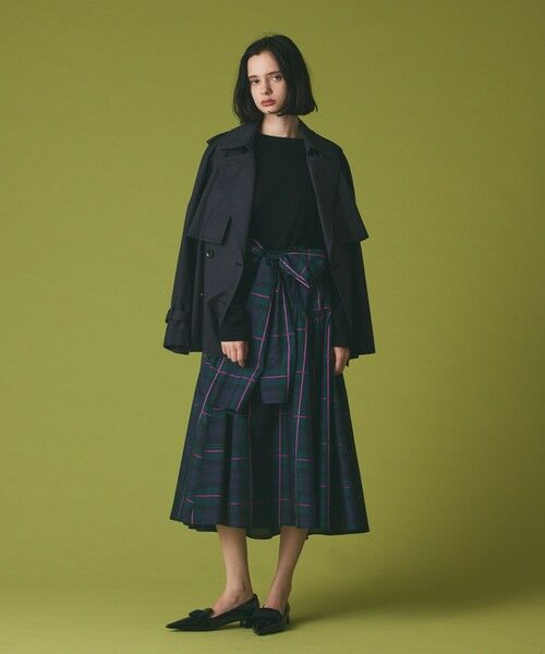 GRACE CONTINENTAL / グレースコンチネンタル ロング・マキシ丈スカート | シルクブラックウォッチスカート | 詳細5
