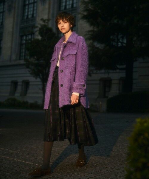 GRACE CONTINENTAL / グレースコンチネンタル ロング・マキシ丈スカート | シルクブラックウォッチスカート | 詳細7