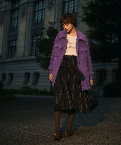 GRACE CONTINENTAL / グレースコンチネンタル ロング・マキシ丈スカート | シルクブラックウォッチスカート | 詳細8