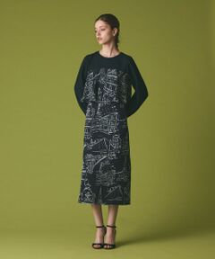 GRACE CONTINENTAL / グレースコンチネンタル ロング・マキシ丈ワンピース | プリントコンビドレス