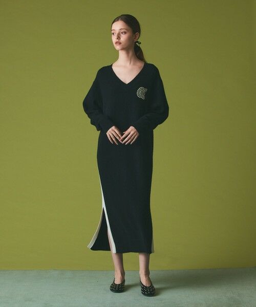 GRACE CONTINENTAL / グレースコンチネンタル ロング・マキシ丈ワンピース | ライン配色ニットワンピース | 詳細9