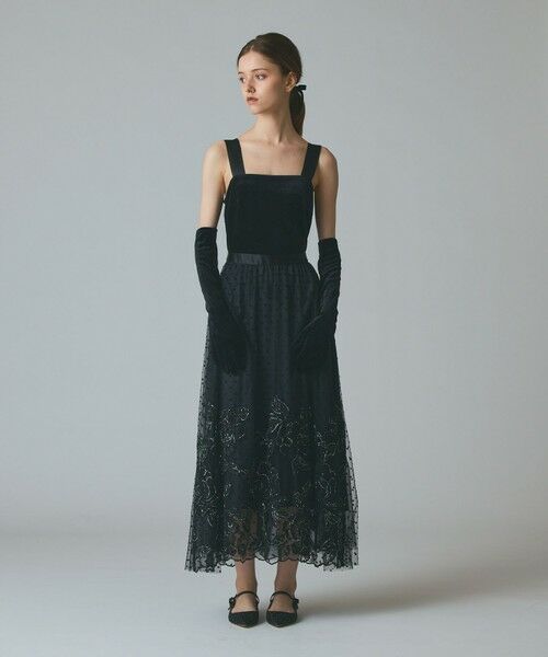 GRACE CONTINENTAL / グレースコンチネンタル ドレス | ドットフラワーembドレス | 詳細1