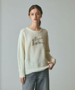 GRACE CONTINENTAL / グレースコンチネンタル ニット・セーター | ビジューロゴニットトップ