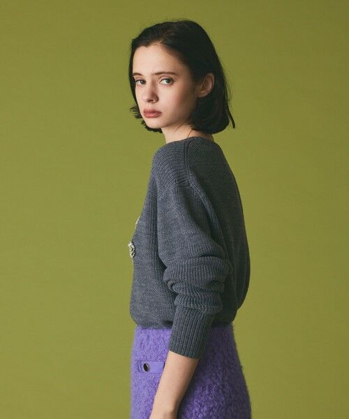 GRACE CONTINENTAL / グレースコンチネンタル ニット・セーター | ビジューロゴニットトップ | 詳細10