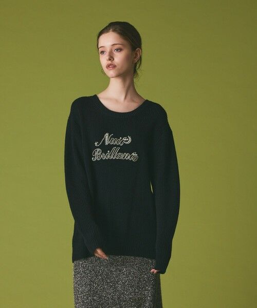 GRACE CONTINENTAL / グレースコンチネンタル ニット・セーター | ビジューロゴニットトップ | 詳細14