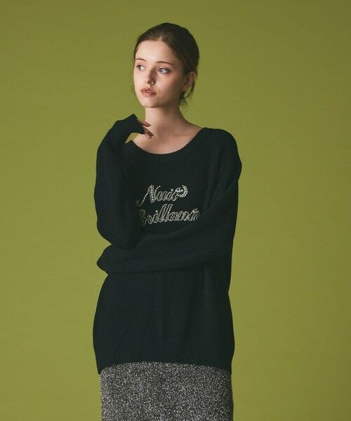 GRACE CONTINENTAL / グレースコンチネンタル ニット・セーター | ビジューロゴニットトップ | 詳細17