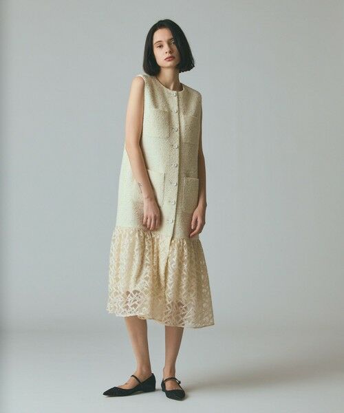 GRACE CONTINENTAL / グレースコンチネンタル ドレス | チュールコンビツイードワンピース | 詳細1