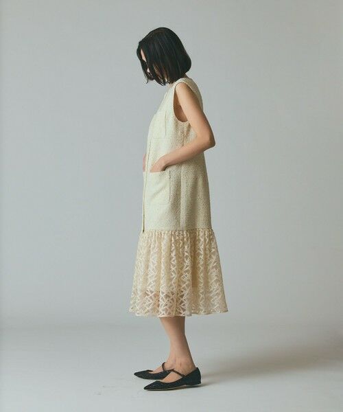 GRACE CONTINENTAL / グレースコンチネンタル ドレス | チュールコンビツイードワンピース | 詳細3