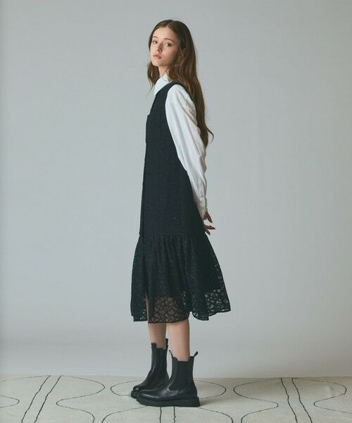 GRACE CONTINENTAL / グレースコンチネンタル ドレス | チュールコンビツイードワンピース | 詳細8