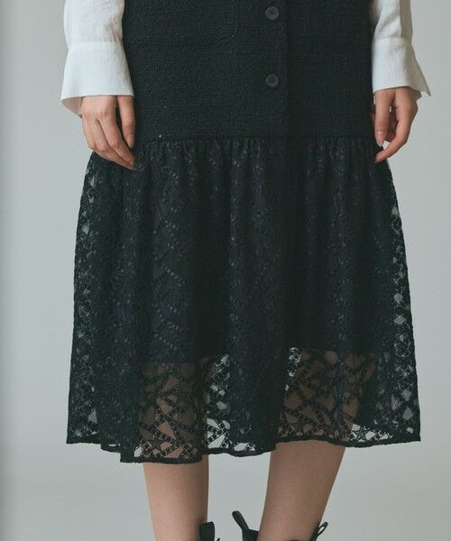 GRACE CONTINENTAL / グレースコンチネンタル ドレス | チュールコンビツイードワンピース | 詳細10