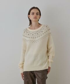 GRACE CONTINENTAL / グレースコンチネンタル ニット・セーター | フェアアイル刺繍ニットトップ