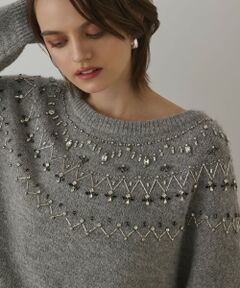 GRACE CONTINENTAL / グレースコンチネンタル ニット・セーター | フェアアイル刺繍ニットトップ