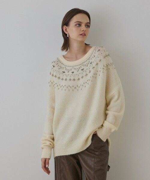 GRACE CONTINENTAL / グレースコンチネンタル ニット・セーター | フェアアイル刺繍ニットトップ | 詳細3