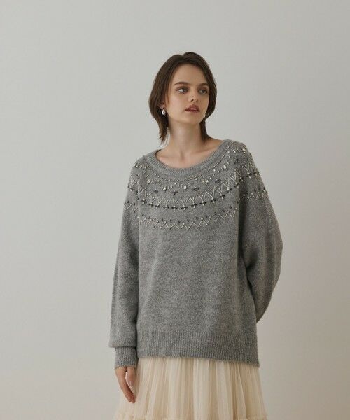 GRACE CONTINENTAL / グレースコンチネンタル ニット・セーター | フェアアイル刺繍ニットトップ | 詳細8