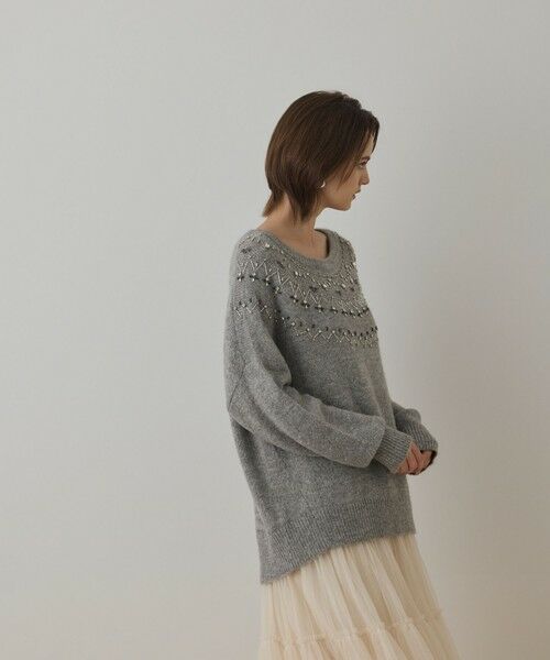 GRACE CONTINENTAL / グレースコンチネンタル ニット・セーター | フェアアイル刺繍ニットトップ | 詳細9