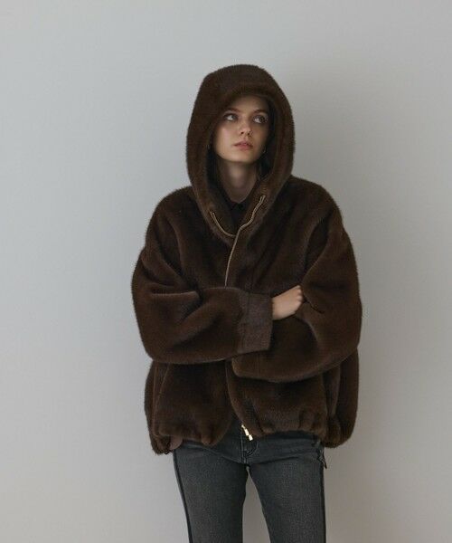 GRACE CONTINENTAL / グレースコンチネンタル その他アウター | フェイクミンクフードジャケット | 詳細6