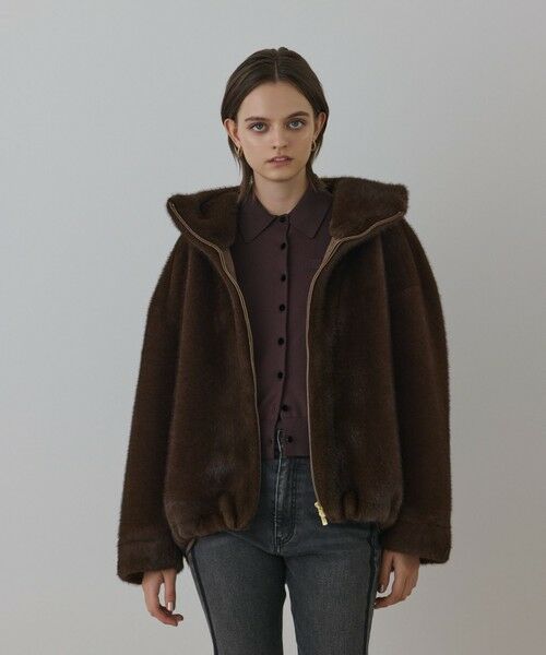 GRACE CONTINENTAL / グレースコンチネンタル その他アウター | フェイクミンクフードジャケット | 詳細9