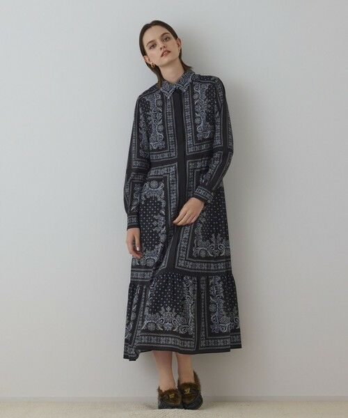 GRACE CONTINENTAL / グレースコンチネンタル ロング・マキシ丈ワンピース | バンダナプリントシャツワンピース | 詳細11