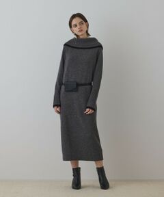 GRACE CONTINENTAL / グレースコンチネンタル ロング・マキシ丈ワンピース | バイカラーオフショルニットワンピース