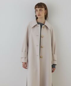 GRACE CONTINENTAL / グレースコンチネンタル ステンカラーコート | ウールカシミヤリバーコート