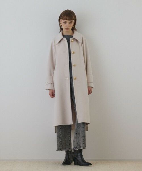 GRACE CONTINENTAL / グレースコンチネンタル ステンカラーコート | ウールカシミヤリバーコート | 詳細1