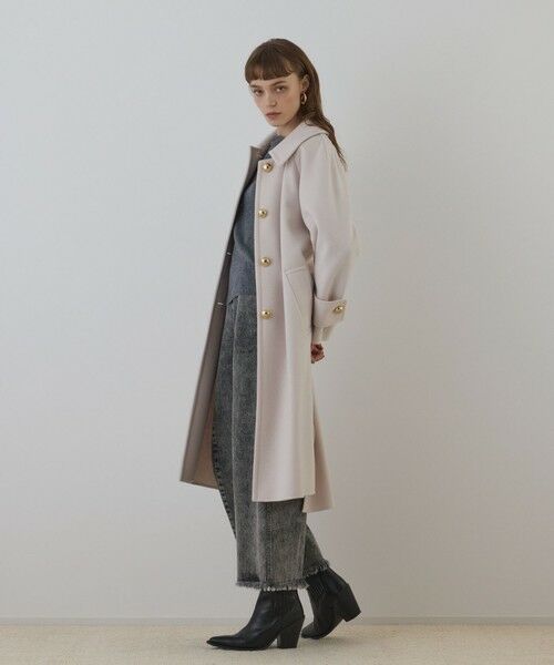 GRACE CONTINENTAL / グレースコンチネンタル ステンカラーコート | ウールカシミヤリバーコート | 詳細2