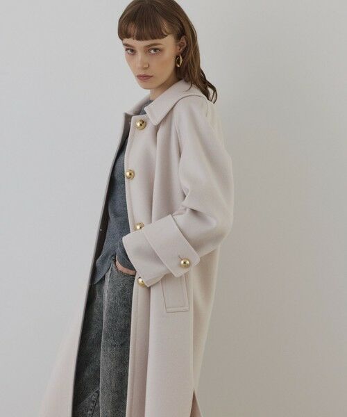 GRACE CONTINENTAL / グレースコンチネンタル ステンカラーコート | ウールカシミヤリバーコート | 詳細5