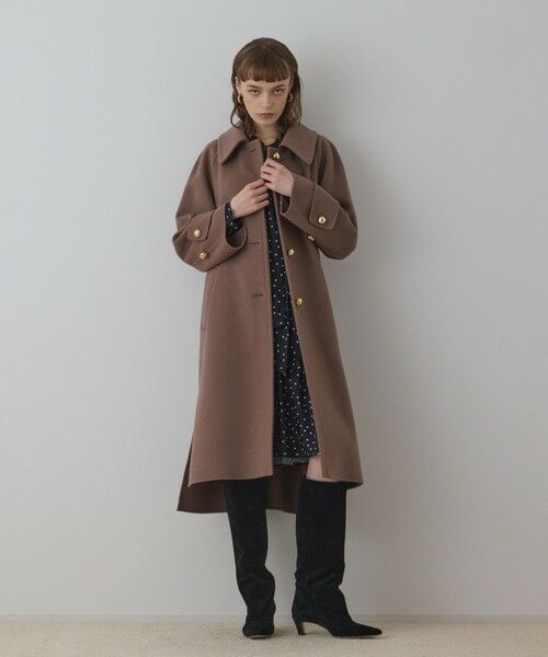 GRACE CONTINENTAL / グレースコンチネンタル ステンカラーコート | ウールカシミヤリバーコート | 詳細8