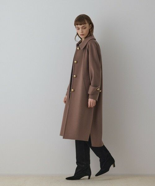 GRACE CONTINENTAL / グレースコンチネンタル ステンカラーコート | ウールカシミヤリバーコート | 詳細9