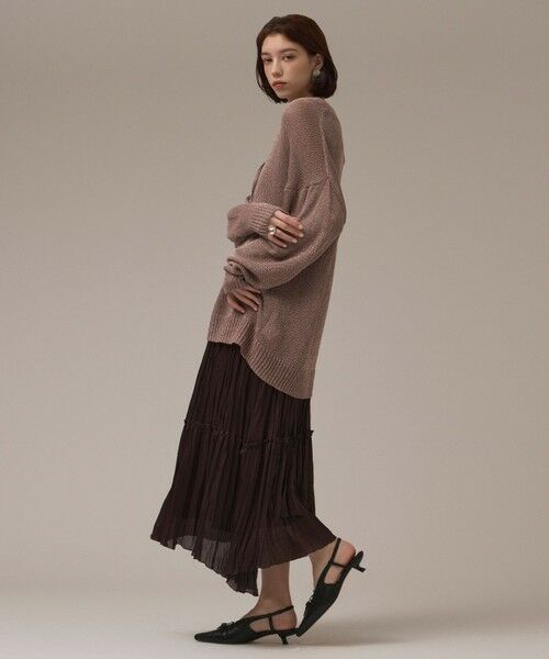 GRACE CONTINENTAL / グレースコンチネンタル ロング・マキシ丈スカート | ワッシャープリーツスカート（ダークブラウン）