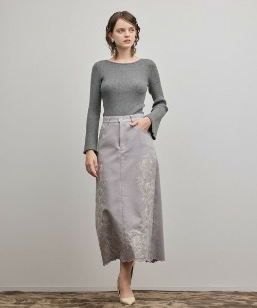 GRACE CONTINENTAL / グレースコンチネンタル ロング・マキシ丈スカート | エンブロイダリータイトスカート | 詳細12