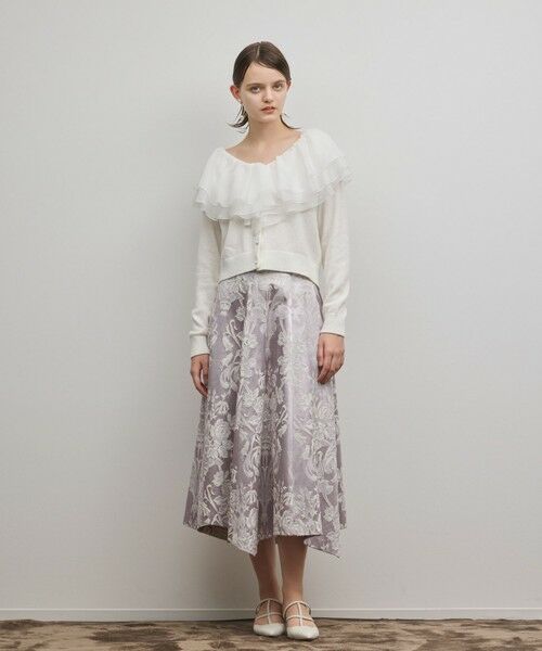 GRACE CONTINENTAL / グレースコンチネンタル ロング・マキシ丈スカート | オーナメントジャガードハンカチヘムスカート | 詳細1