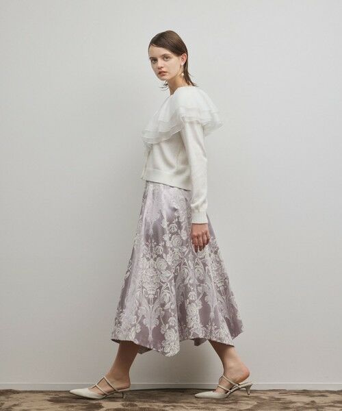 GRACE CONTINENTAL / グレースコンチネンタル ロング・マキシ丈スカート | オーナメントジャガードハンカチヘムスカート | 詳細2