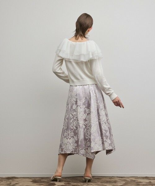 GRACE CONTINENTAL / グレースコンチネンタル ロング・マキシ丈スカート | オーナメントジャガードハンカチヘムスカート | 詳細3