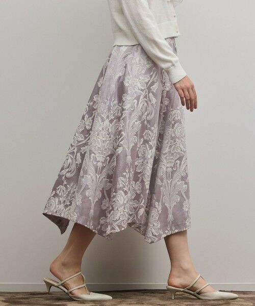 GRACE CONTINENTAL / グレースコンチネンタル ロング・マキシ丈スカート | オーナメントジャガードハンカチヘムスカート | 詳細5