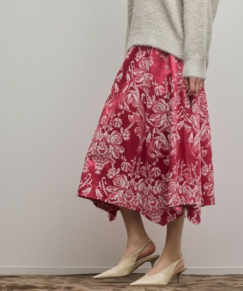 GRACE CONTINENTAL / グレースコンチネンタル ロング・マキシ丈スカート | オーナメントジャガードハンカチヘムスカート | 詳細21