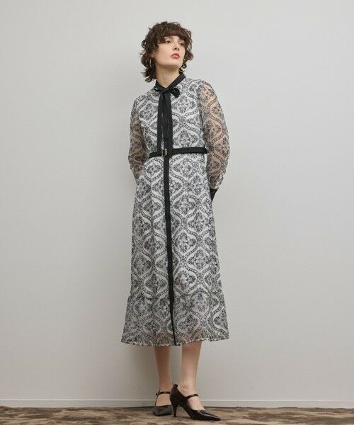 GRACE CONTINENTAL / グレースコンチネンタル ロング・マキシ丈ワンピース | オーナメント刺繍フレアワンピース(キナリ)