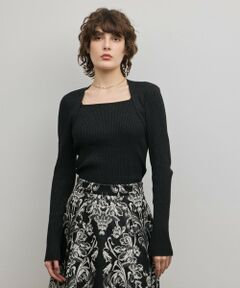 スクエアリブニットトップ