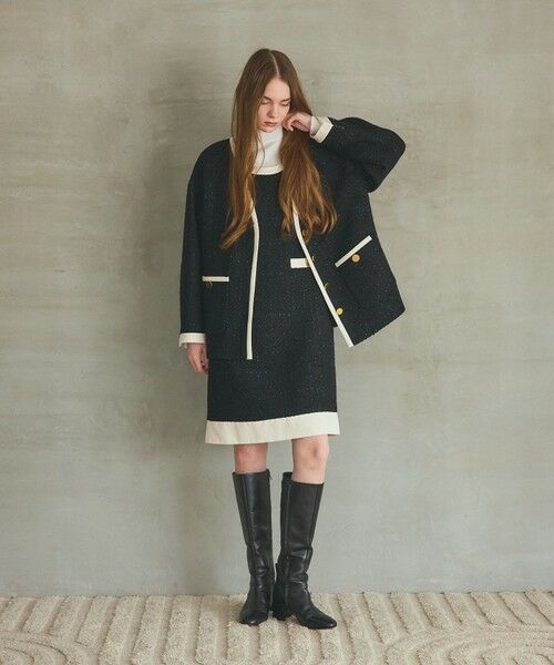 GRACE CONTINENTAL / グレースコンチネンタル ノーカラージャケット | ツイードトリミングジャケット | 詳細2