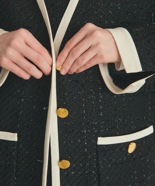 GRACE CONTINENTAL / グレースコンチネンタル ノーカラージャケット | ツイードトリミングジャケット | 詳細4