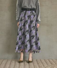 千鳥刺繍チュールスカート