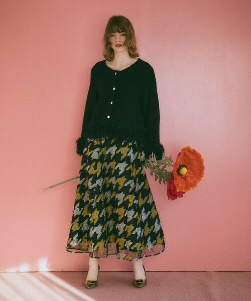 GRACE CONTINENTAL / グレースコンチネンタル ロング・マキシ丈スカート | 千鳥刺繍チュールスカート | 詳細12