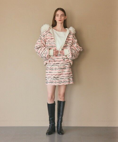 GRACE CONTINENTAL / グレースコンチネンタル ミニ・ひざ丈スカート | ミックスヤーンツイードスカート | 詳細1