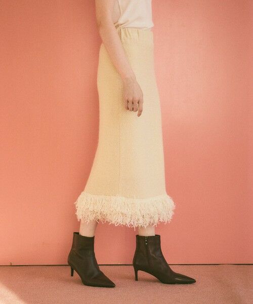 GRACE CONTINENTAL / グレースコンチネンタル ミニ・ひざ丈スカート | ラメフェザーフリンジスカート | 詳細4