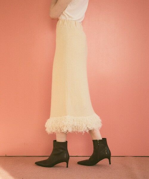 GRACE CONTINENTAL / グレースコンチネンタル ミニ・ひざ丈スカート | ラメフェザーフリンジスカート | 詳細5