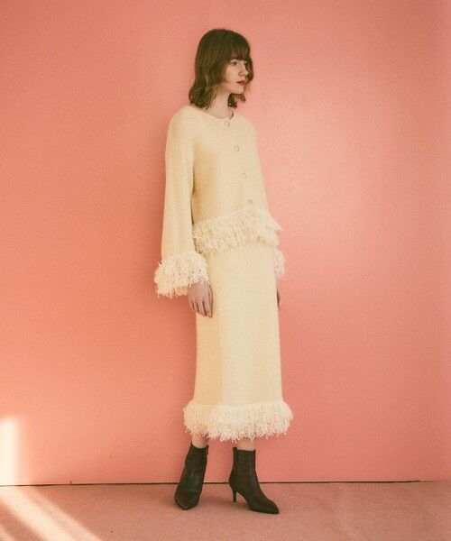 GRACE CONTINENTAL / グレースコンチネンタル ミニ・ひざ丈スカート | ラメフェザーフリンジスカート | 詳細2