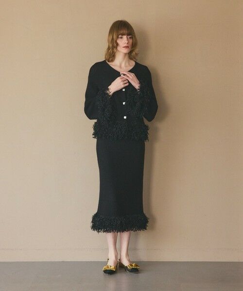 GRACE CONTINENTAL / グレースコンチネンタル ミニ・ひざ丈スカート | ラメフェザーフリンジスカート | 詳細7